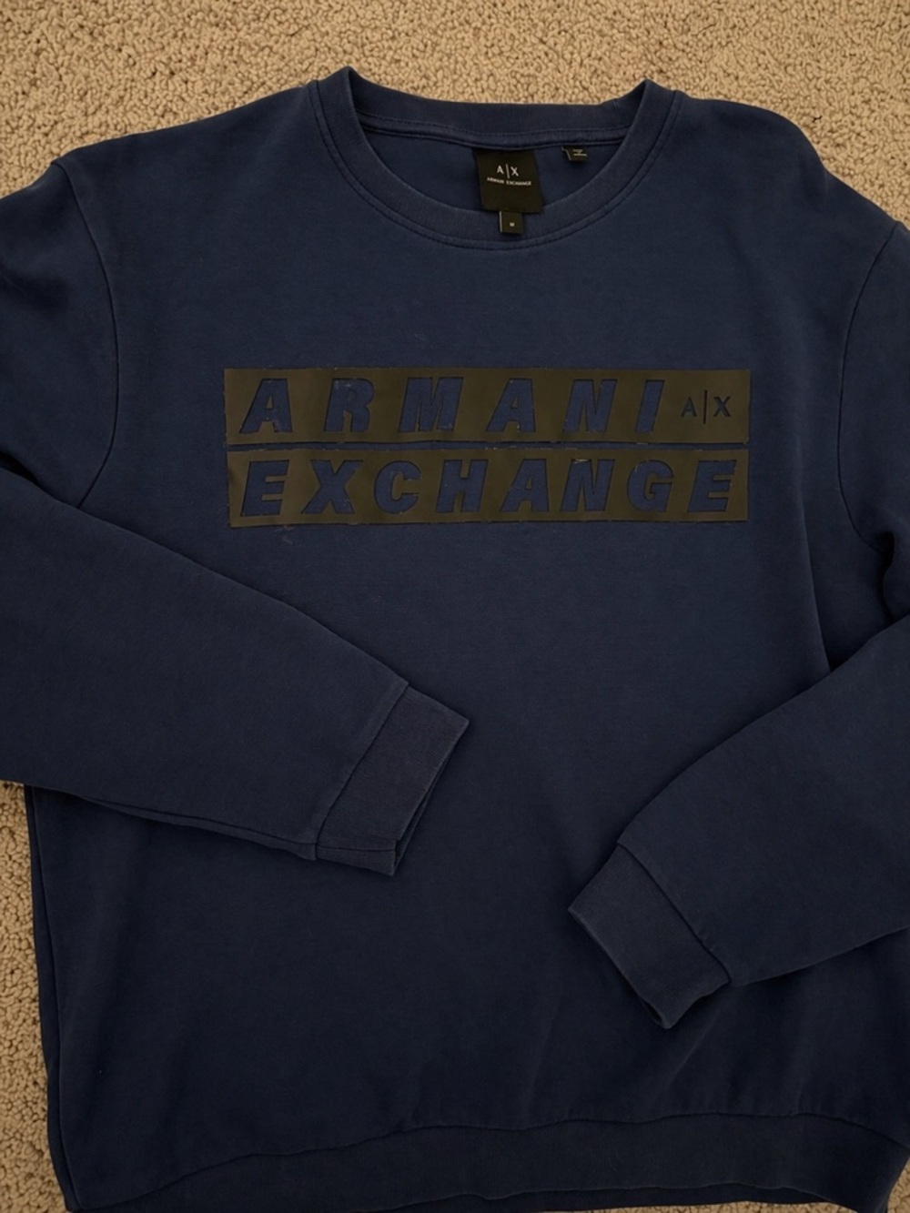 Armani Exchange Blue Crew Sweatshirt